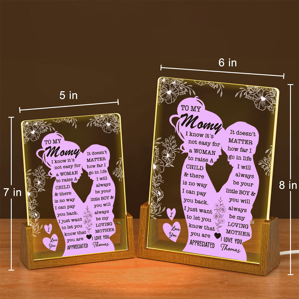 Custom Gift for Mom Grandma, Mother's Day Birthday • To My Mom - Personalized Night Light