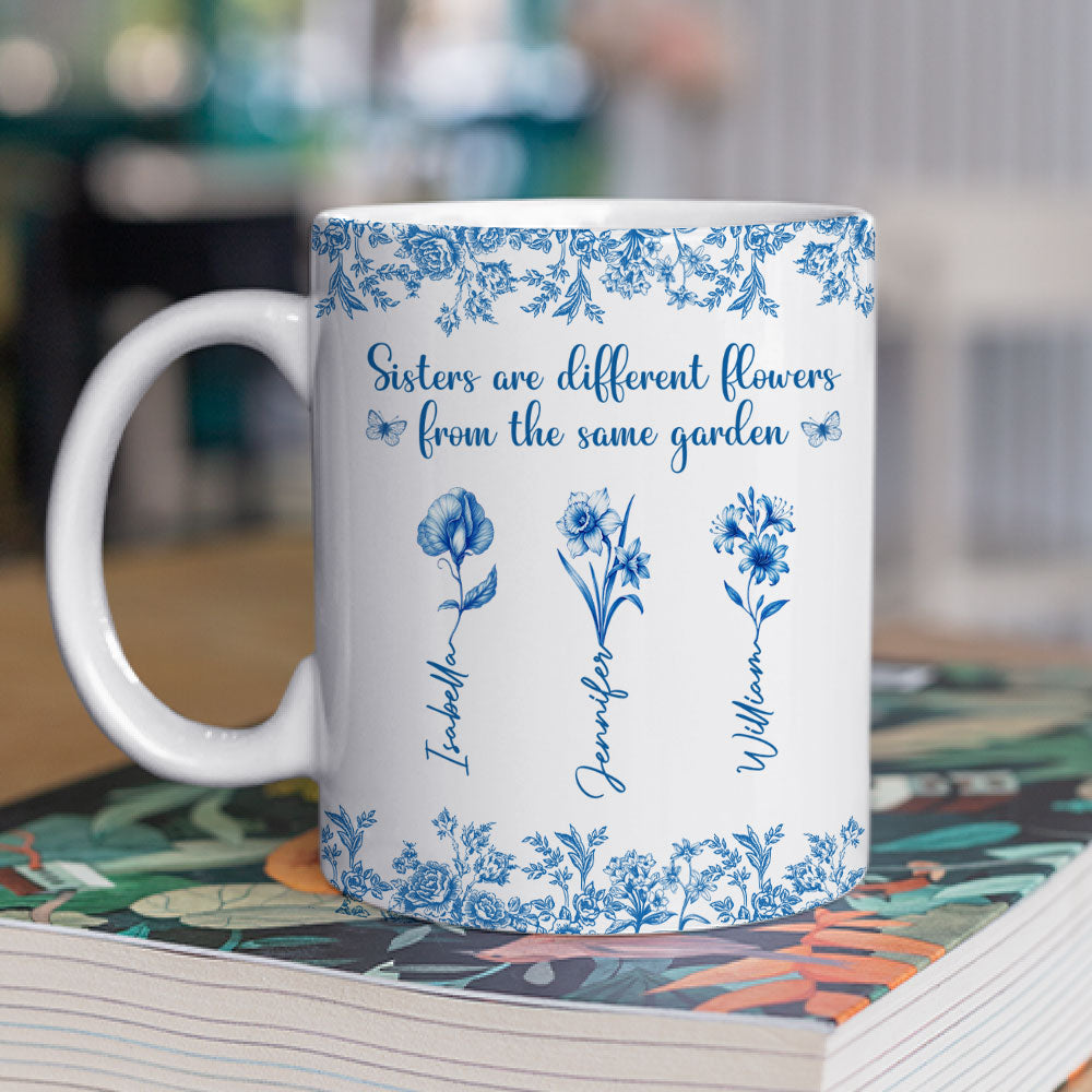 Custom Christmas & Birthday Gift For Sister • Beautiful Sisters Flower - Personalized Coffee Mug