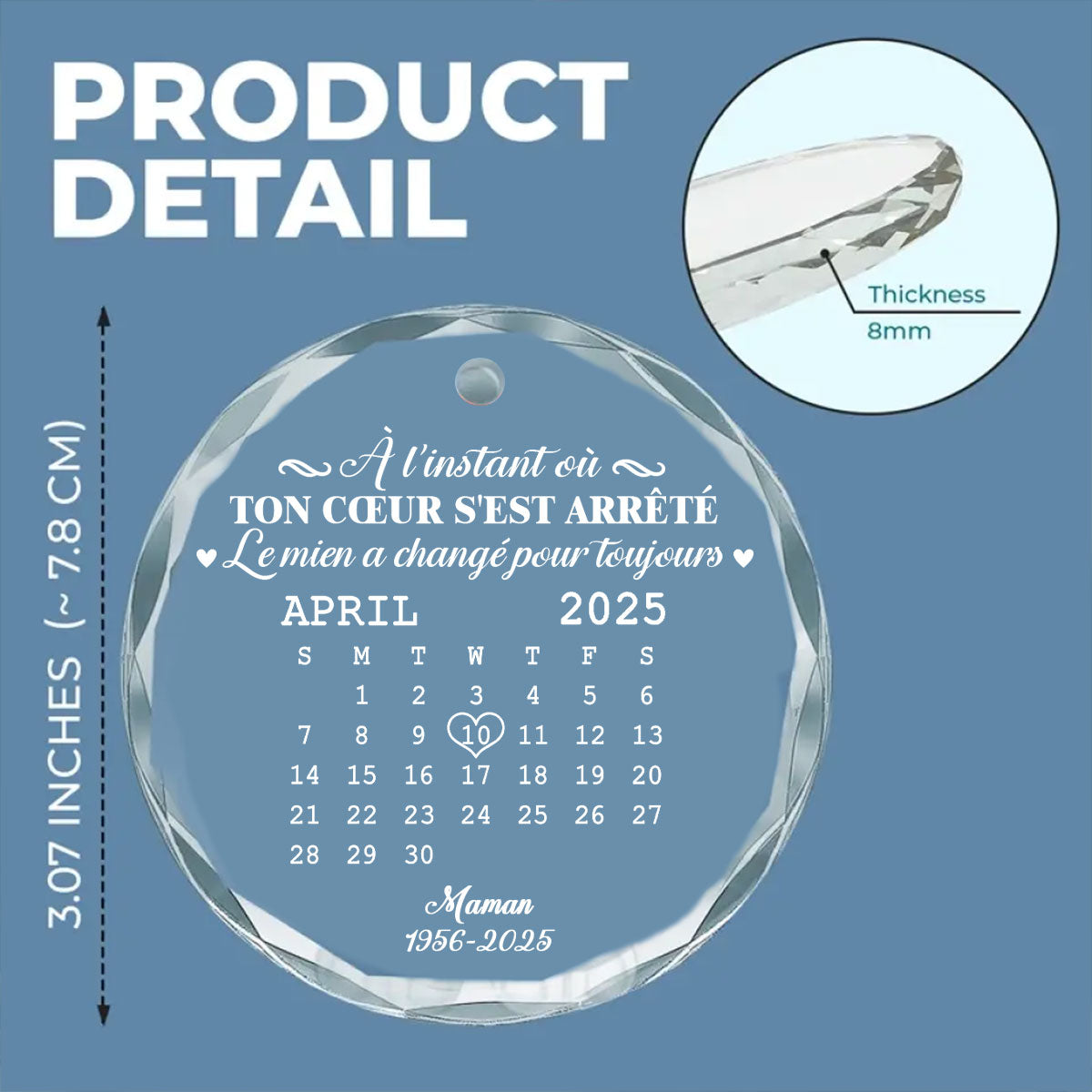 Custom Memorial Christmas Ornament, Sympathy Keepsake •  Ornement En Verre Personnalisé - Le Moment