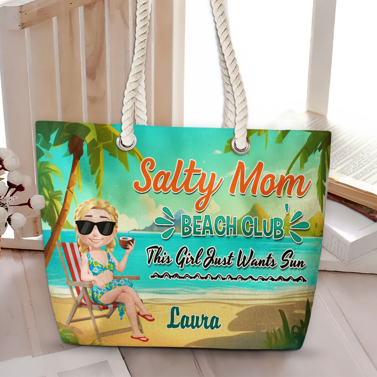 Moms Just Wanna Beach More - Personalized Beach Bag