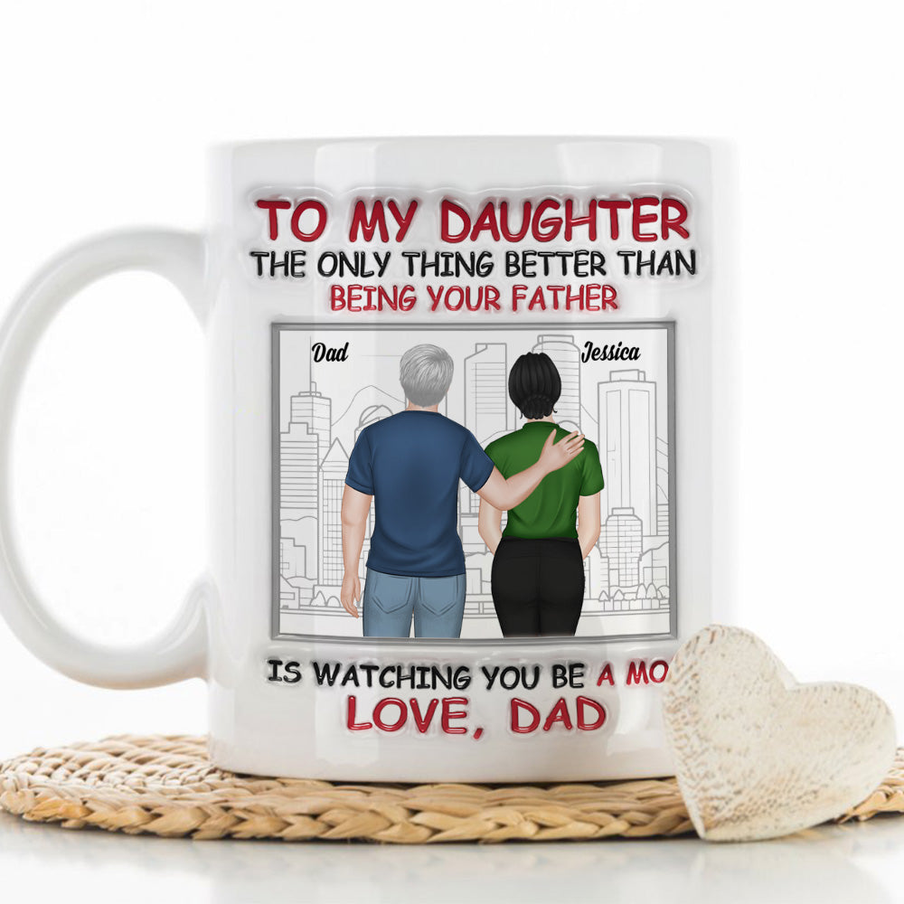 Custom Christmas & Birthday Gift for Daughter • My Daughter Now A Mom - Personalized 3D Inflated Effect Mug