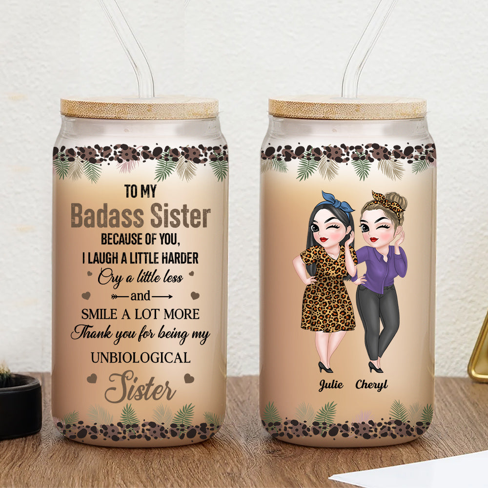 Thank You My Badass Bestie - Personalized Glass Can