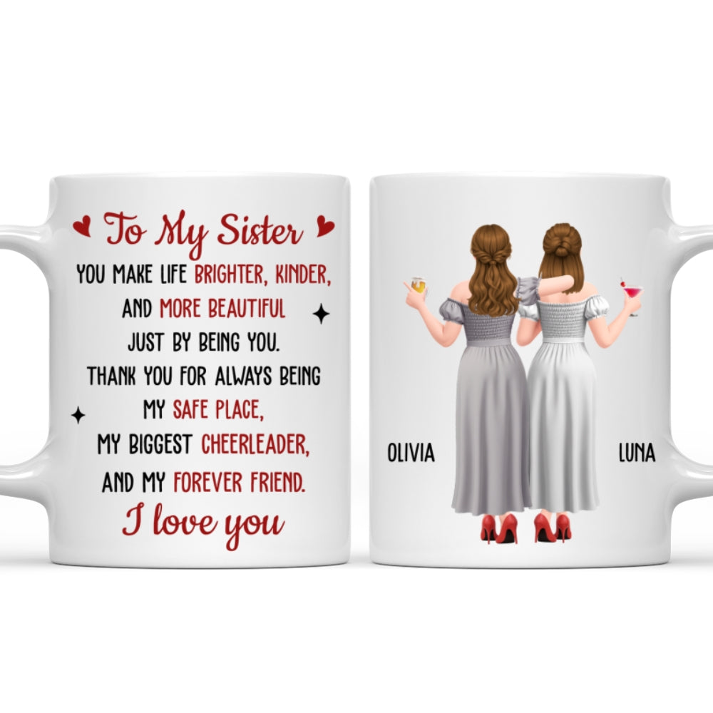 Custom Christmas & Birthday Gift for Brother & Sister • Brighter With You - Personalized Coffee Mug