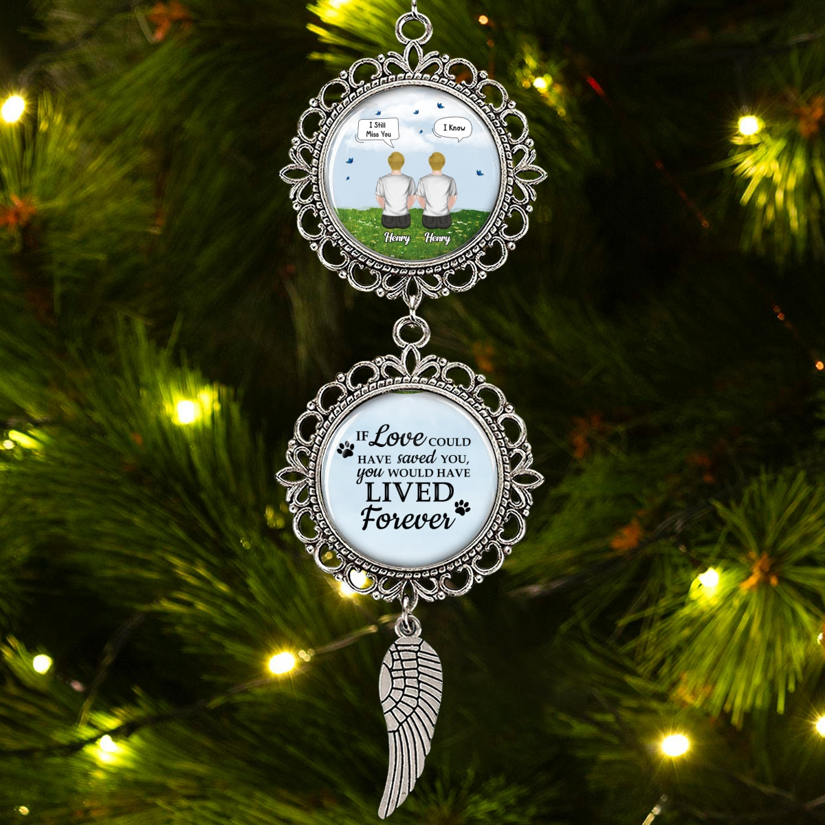 Custom Memorial Christmas Ornament, Sympathy Keepsake •  Not Even Love Could Save You - Personalized Charming Ornament