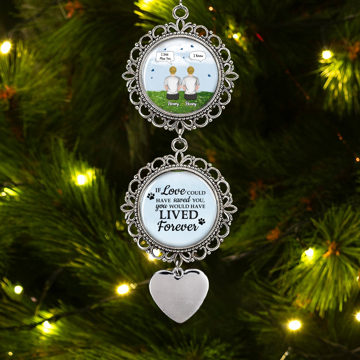 Custom Memorial Christmas Ornament, Sympathy Keepsake •  Not Even Love Could Save You - Personalized Charming Ornament