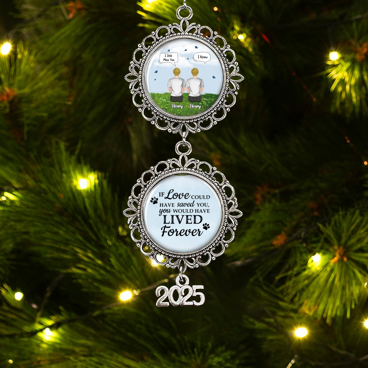 Custom Memorial Christmas Ornament, Sympathy Keepsake •  Not Even Love Could Save You - Personalized Charming Ornament
