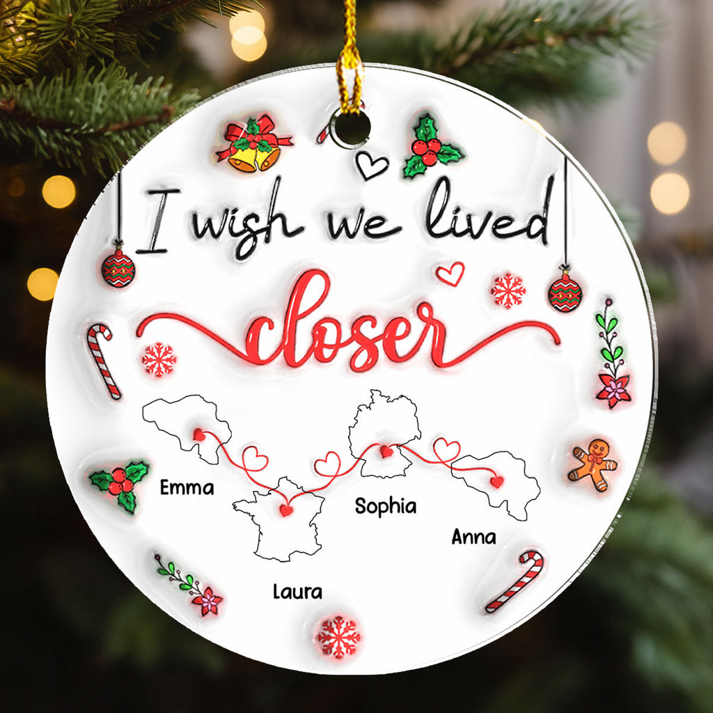 Custom Friendship Christmas Ornament, Best Friend Gift •  Besties Are Always Close At Heart Country Version - Personalized 3D Inflated Effect Acrylic Ornament