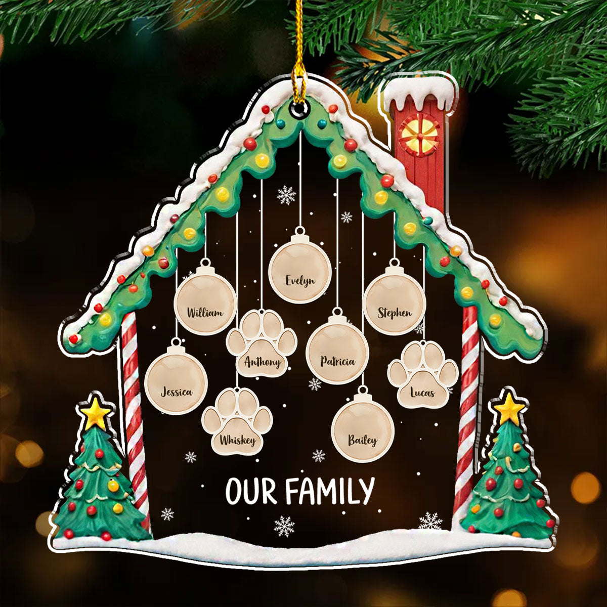 Custom Family Ornament, Christmas Gift for Family Members •  Lovely Family 2 - Personalized Acrylic Ornament