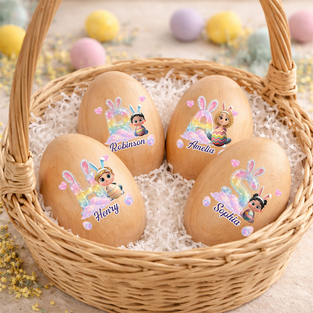 Easter With My Little Bunny - Personalized Wooden Egg Shaker