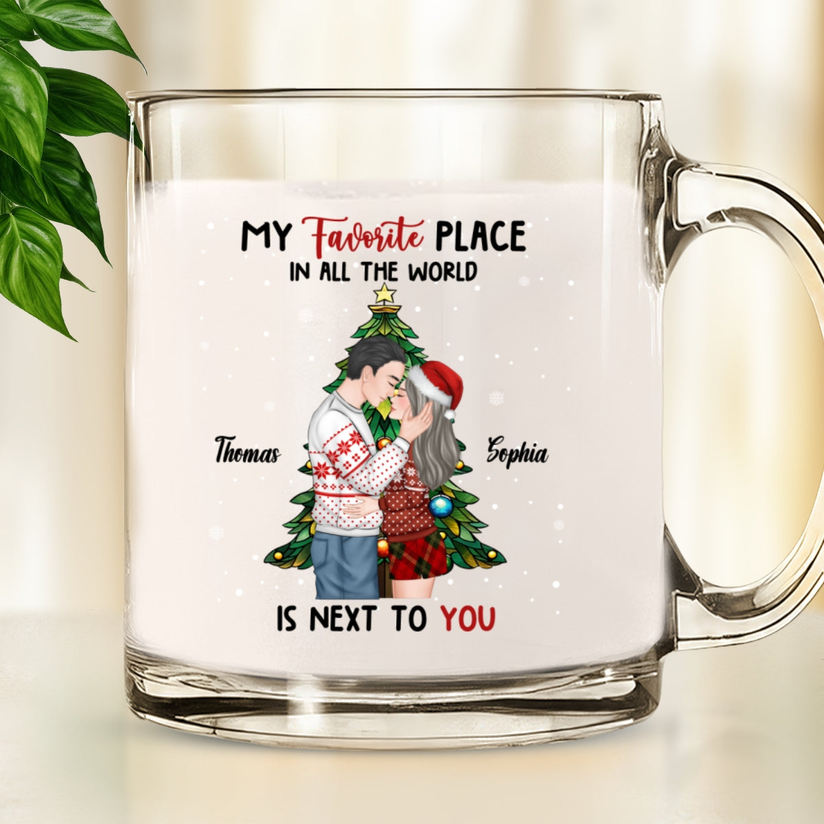 Custom Anniversary Keepsake Gifts For Couple • You Are My Favorite Place - Personalized Glass Mug