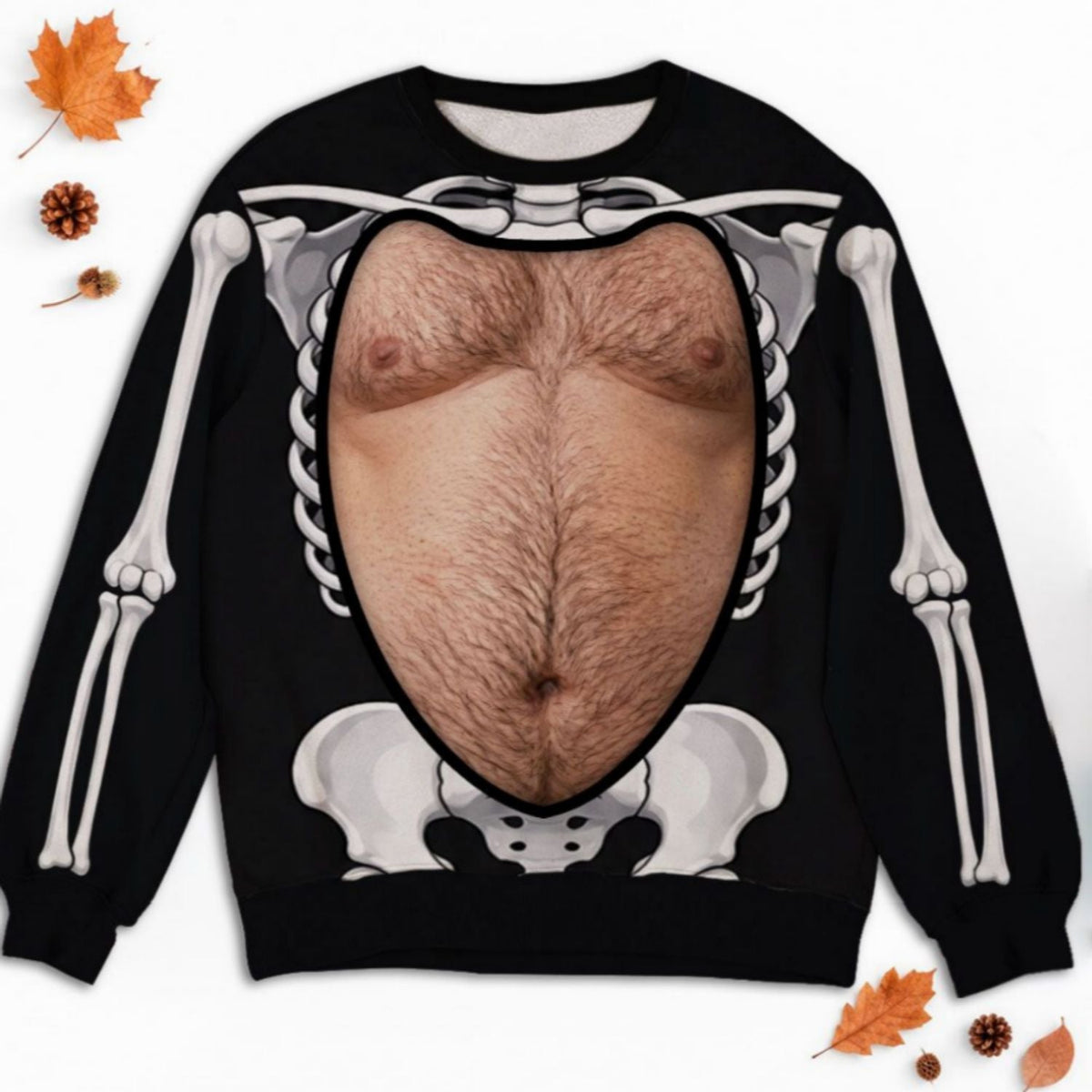 Custom Funny Ugly Sweatshirt, Couple Christmas Gift • Show Off That Boo Belly - Personalized All-Over-Print Sweatshirt