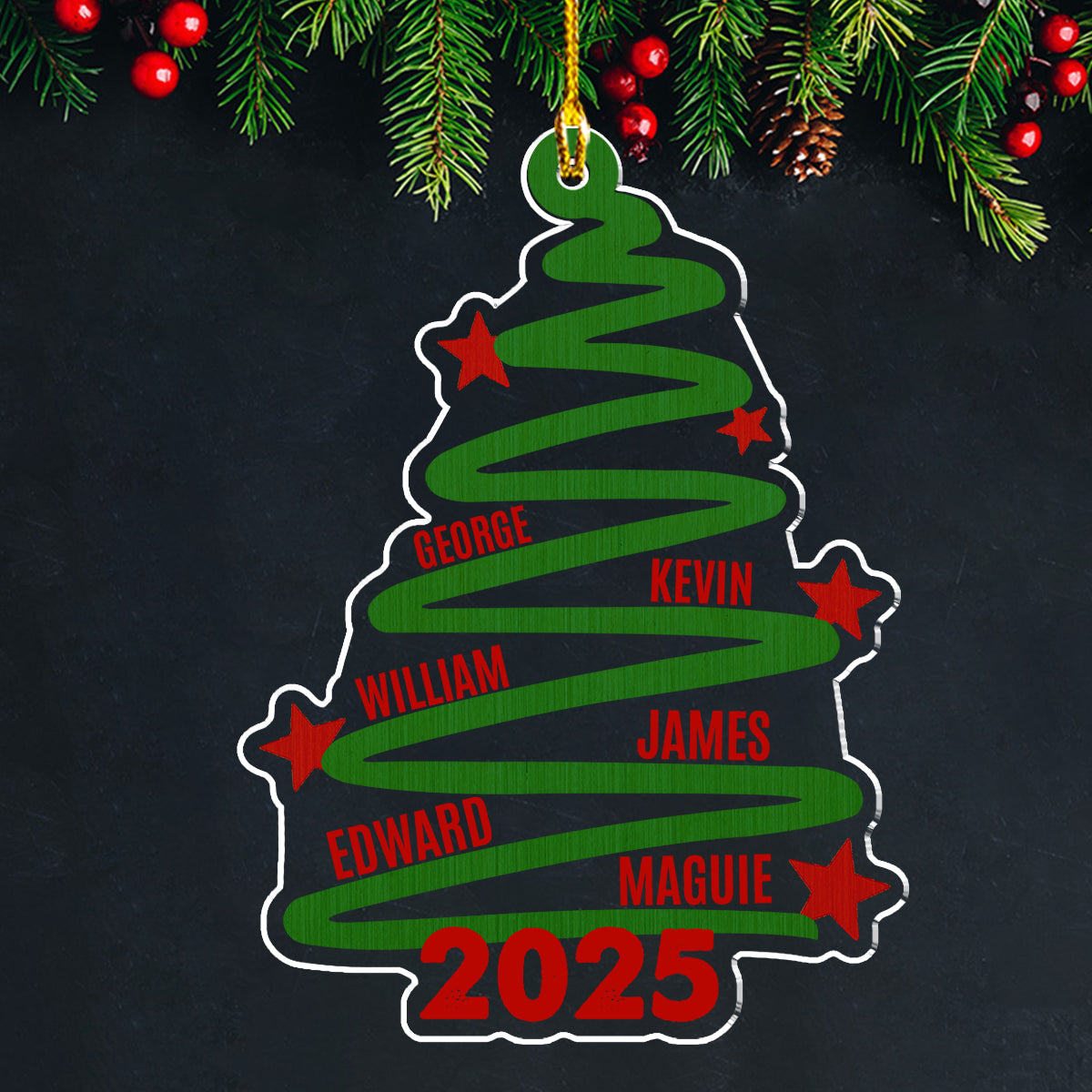 Custom Family Ornament, Christmas Gift for Family Members •  Home Gathering - Personalized Acrylic Ornament