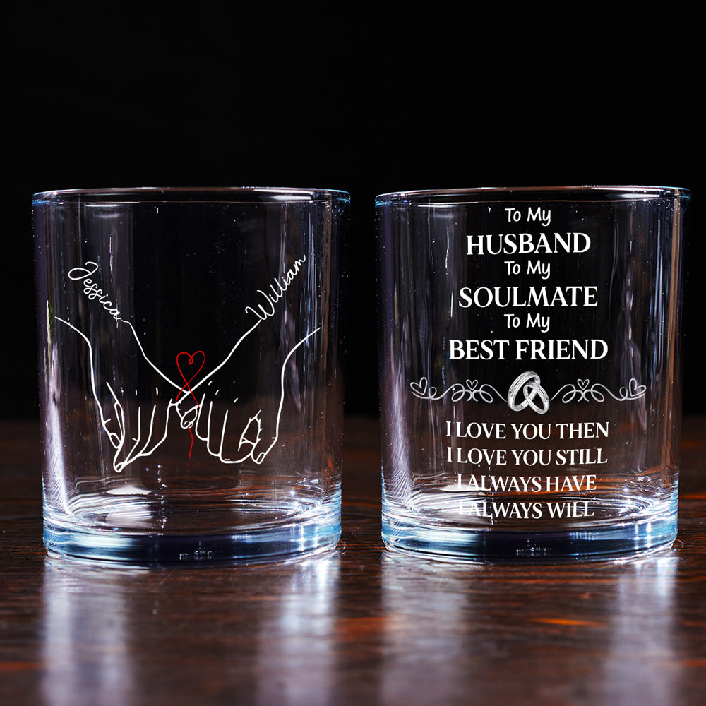 Custom Christmas Anniversary Birthday Drinkware Gifts for Husband • To My Husband Soulmate Best Friend - Personalized Whiskey Glass