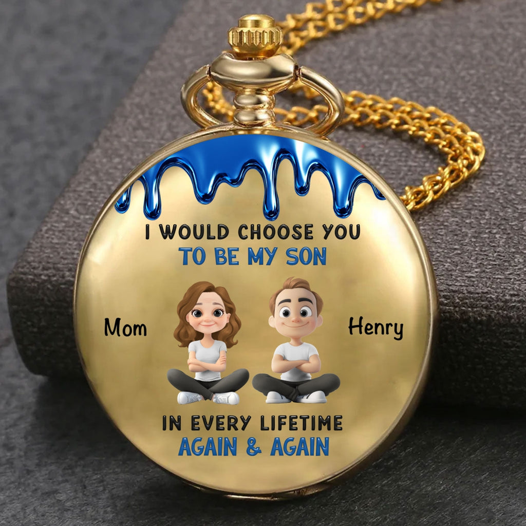 Because You Are My Son - Personalized Print Pocket Watch