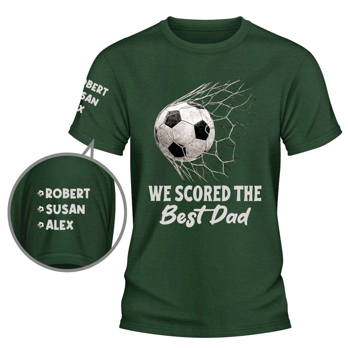 Custom Christmas & Birthday Gift for Dad, Grandpa • Champion Dad Grandpa - Personalized Shirt With Design On Sleeve