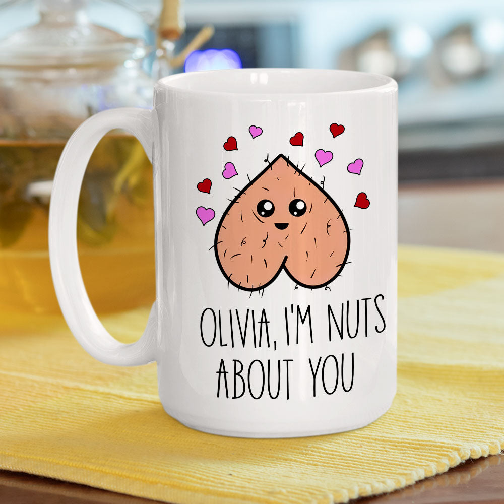Custom Anniversary Keepsake Gifts For Couple • Going Nuts Because Of You - Personalized Coffee Mug