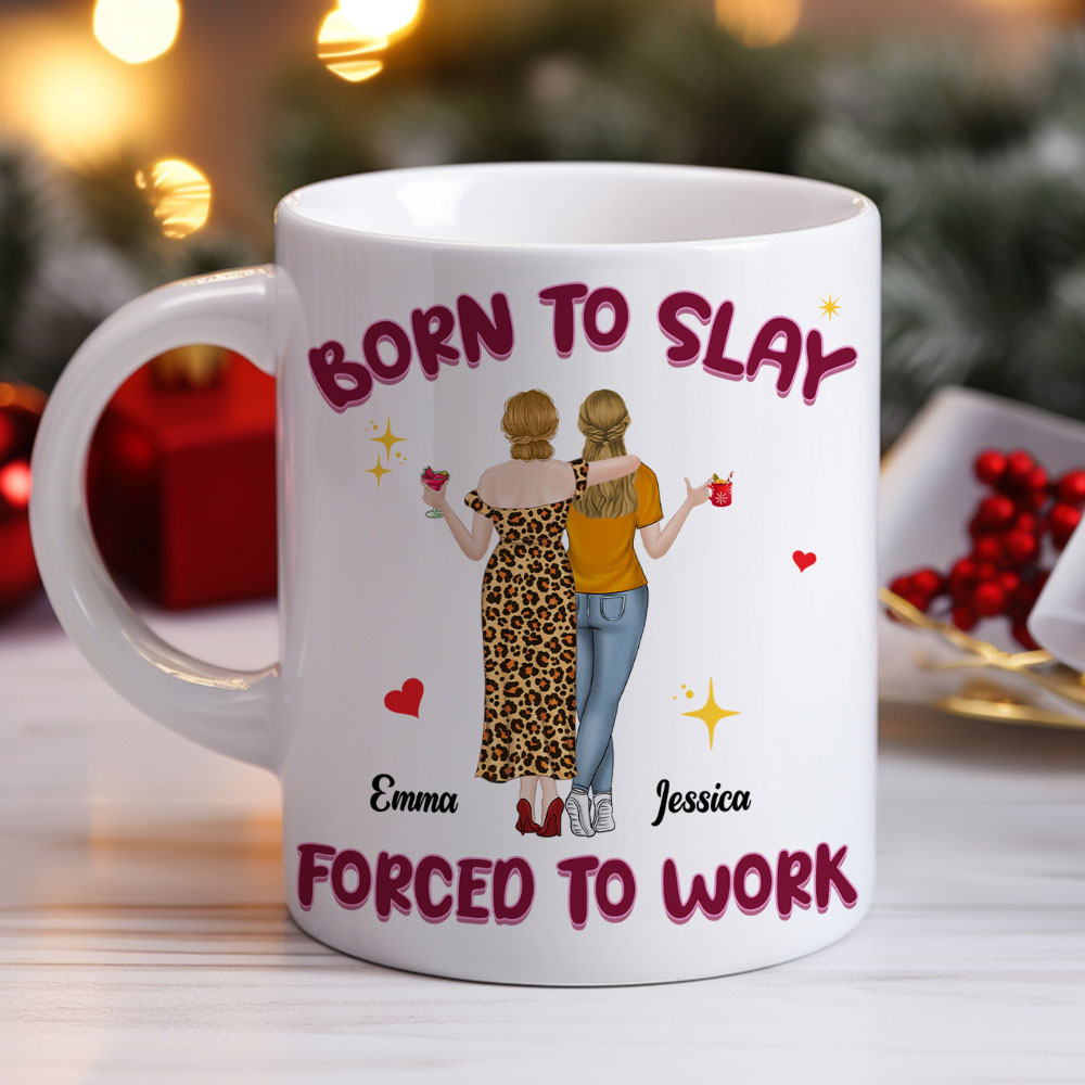 Custom Coworker, Christmas & Birthday Team Appreciation Gift • Destined To Shine, Trapped In Grind - Personalized Coffee Mug
