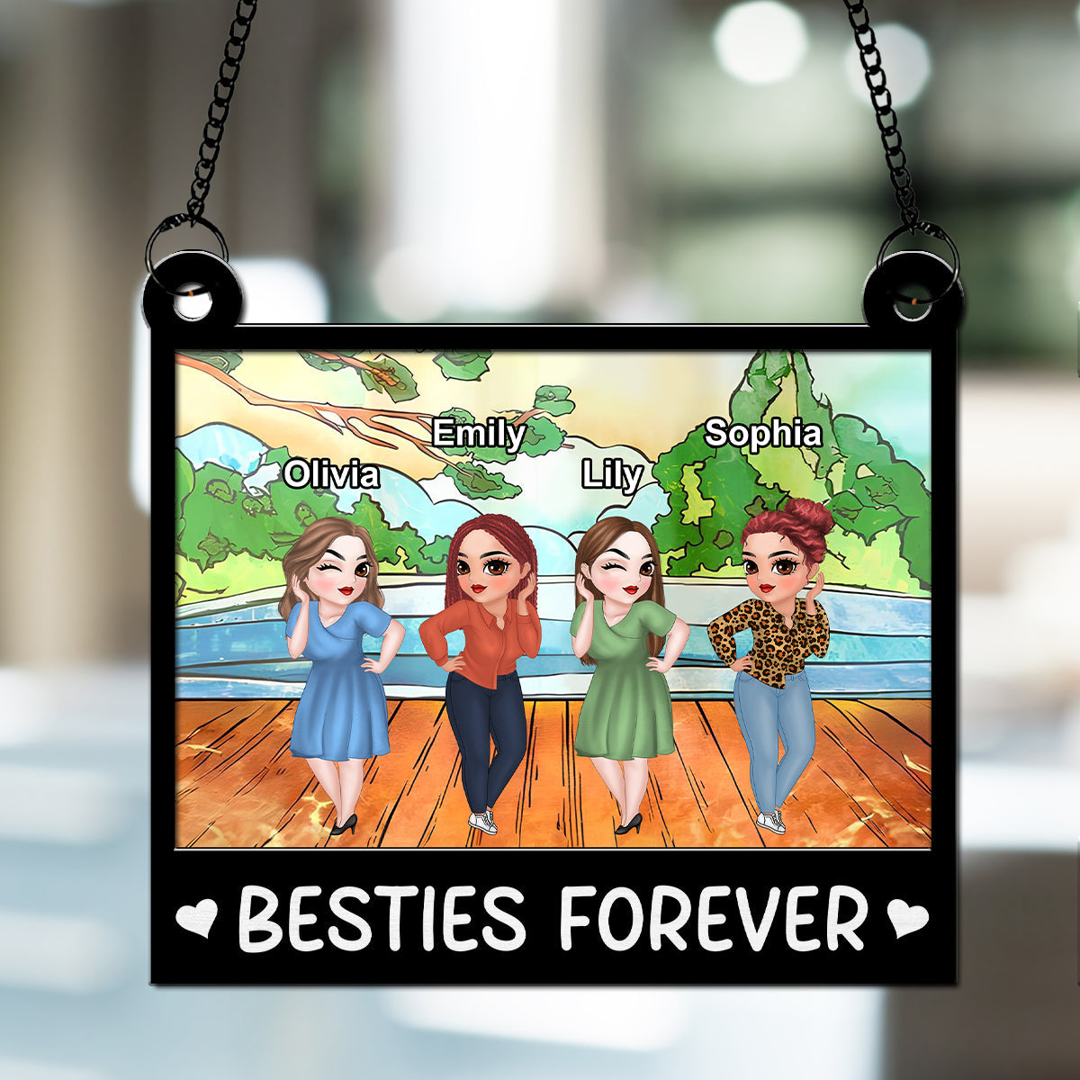 Custom Best Friend Hanging Decor, Friendship Birthday Gifts • More Than Just Friends - Personalized Suncatcher