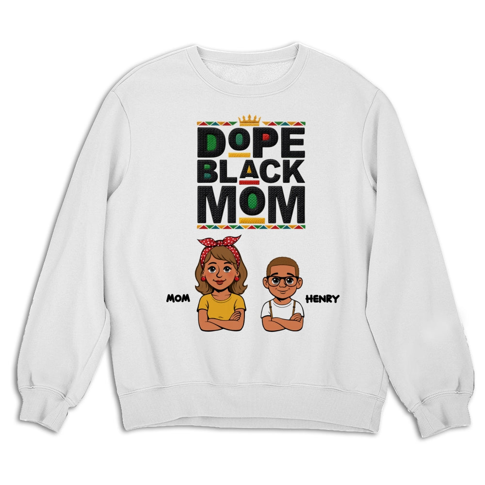 Custom Christmas & Birthday Gift for Mom, Grandma • Dope Black Mom Black History Month - Personalized Shirt - Women Tee