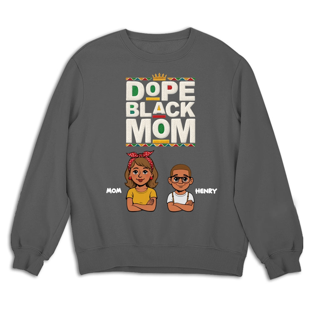 Custom Christmas & Birthday Gift for Mom, Grandma • Dope Black Mom Black History Month - Personalized Shirt - Women Tee