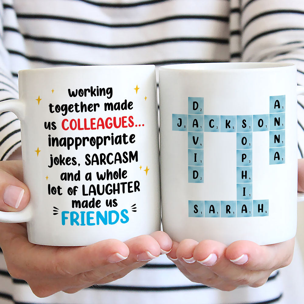 Custom Coworker, Christmas & Birthday Team Appreciation Gift • Not Just Colleagues - Personalized Coffee Mug