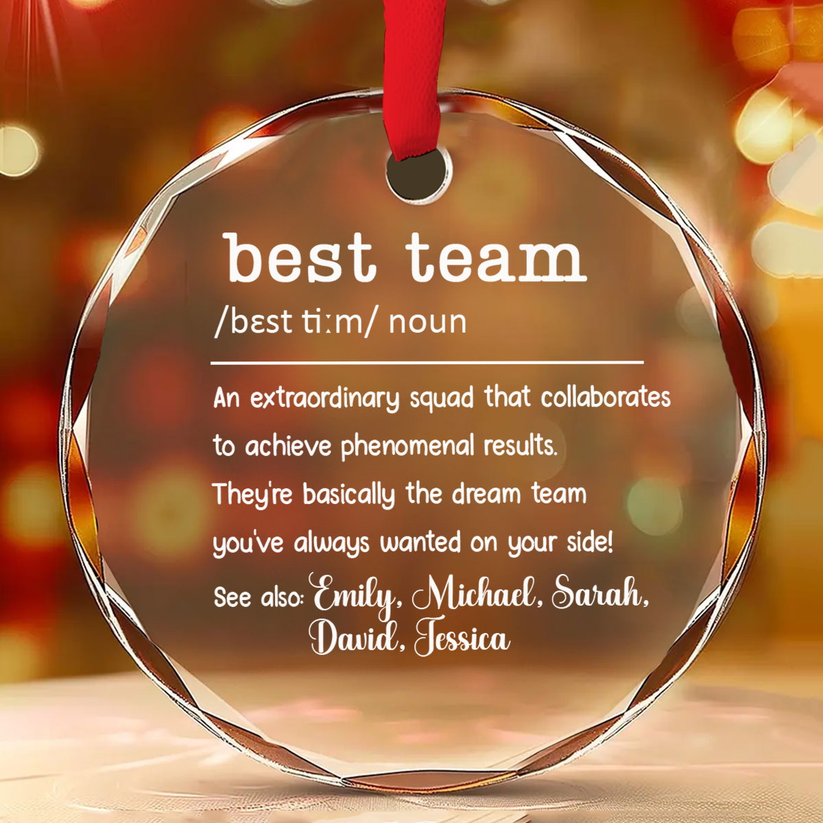 Custom Coworker Christmas Ornament, Team Appreciation Gift •  We Are One Epic Team - Personalized Glass Ornament