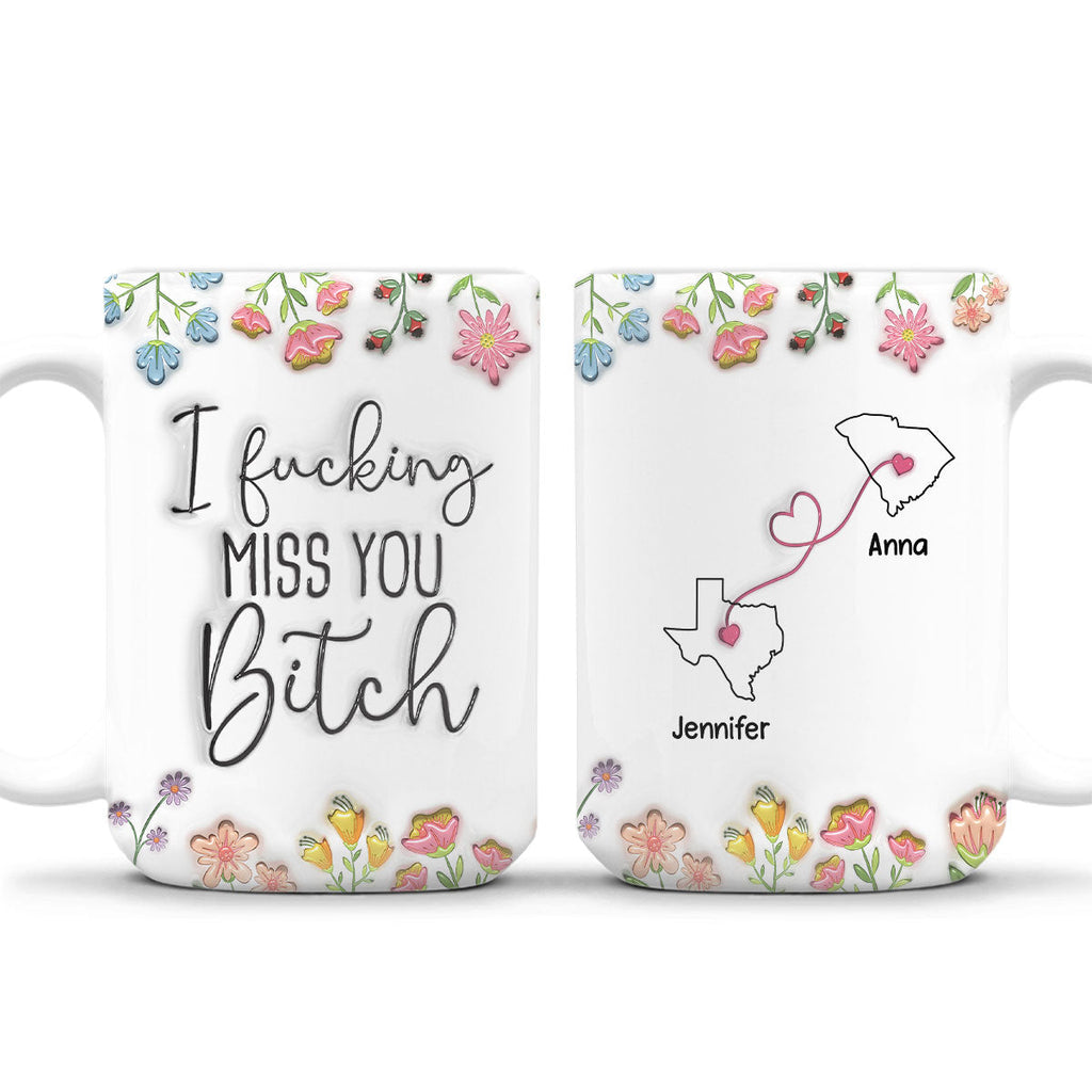Custom Best Friend, Christmas & Birthday Friendship Keepsake Gift • Always Miss You - Personalized 3D Inflated Effect Mug