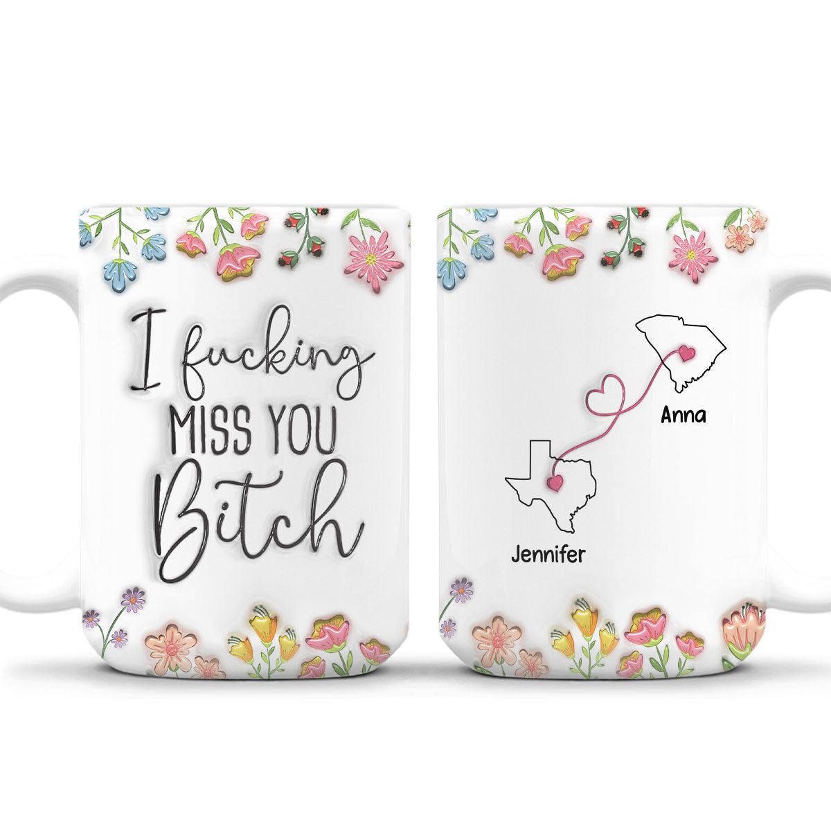 Custom Best Friend, Christmas & Birthday Friendship Keepsake Gift • Always Miss You - Personalized 3D Inflated Effect Mug