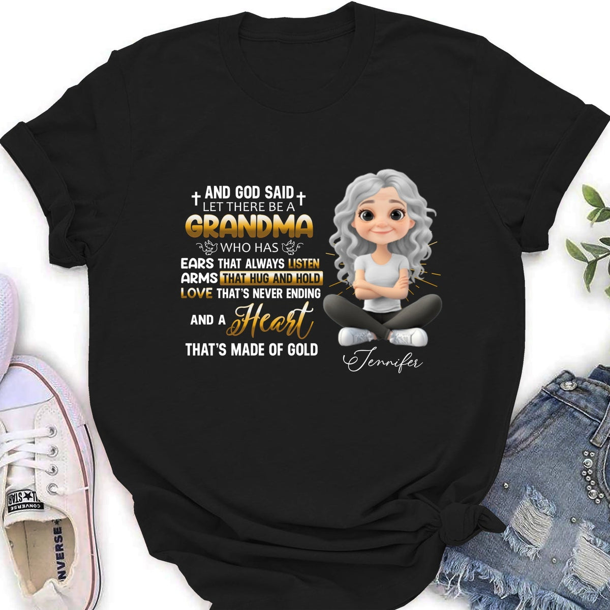 Custom Christmas & Birthday Gift for Grandma • God Made Grandma - Personalized Shirt