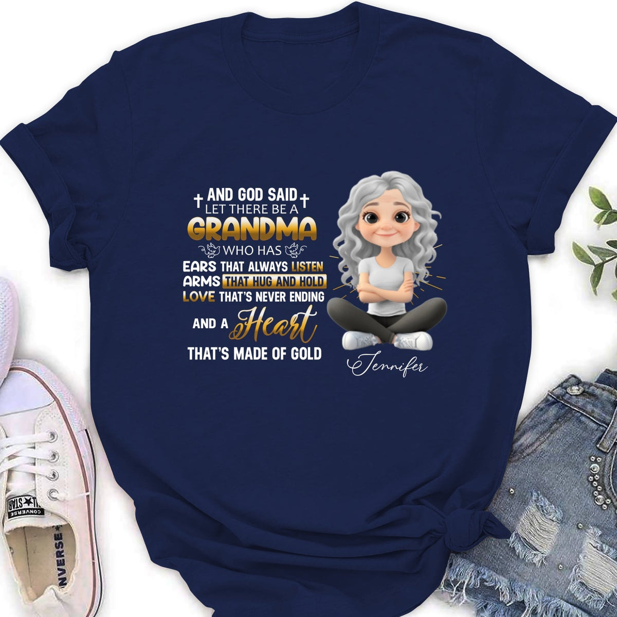 Custom Christmas & Birthday Gift for Grandma • God Made Grandma - Personalized Shirt