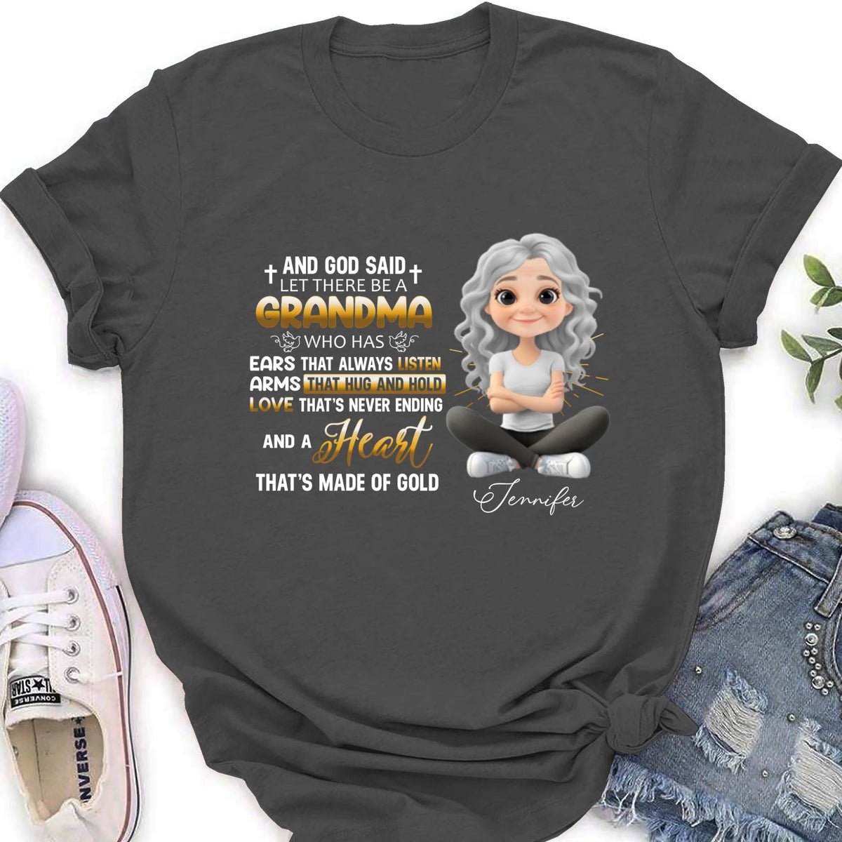 Custom Christmas & Birthday Gift for Grandma • God Made Grandma - Personalized Shirt