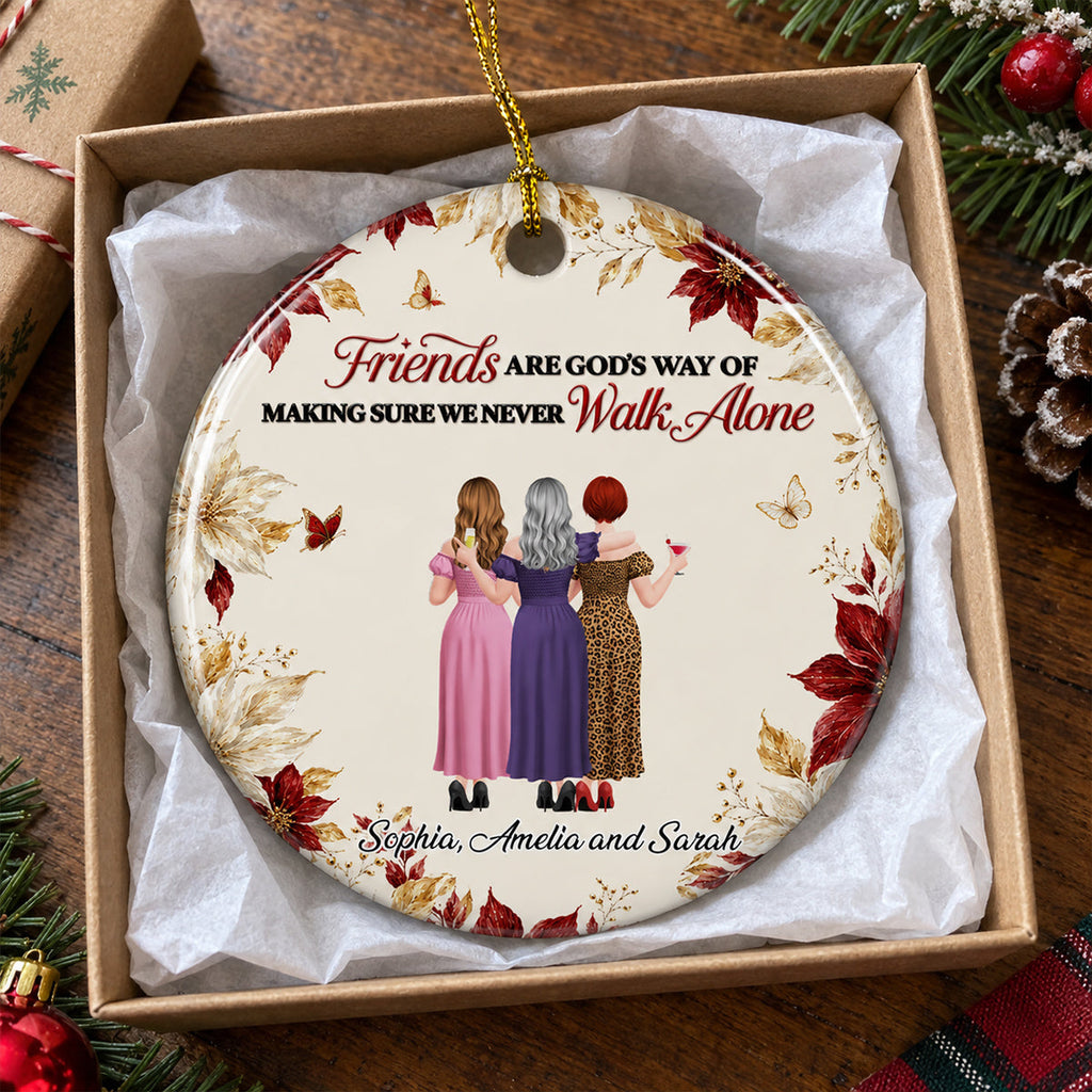 Custom Keepsake Christmas Ornament •  Never Walk Alone - Personalized Ceramic Ornament