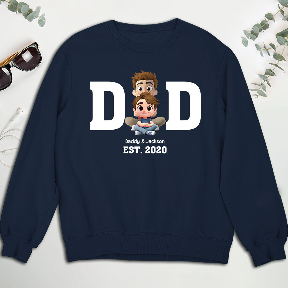 Custom Father's Day, Special Gift for Dad & Grandpa • Happy Kids With Dad - Personalized Shirt