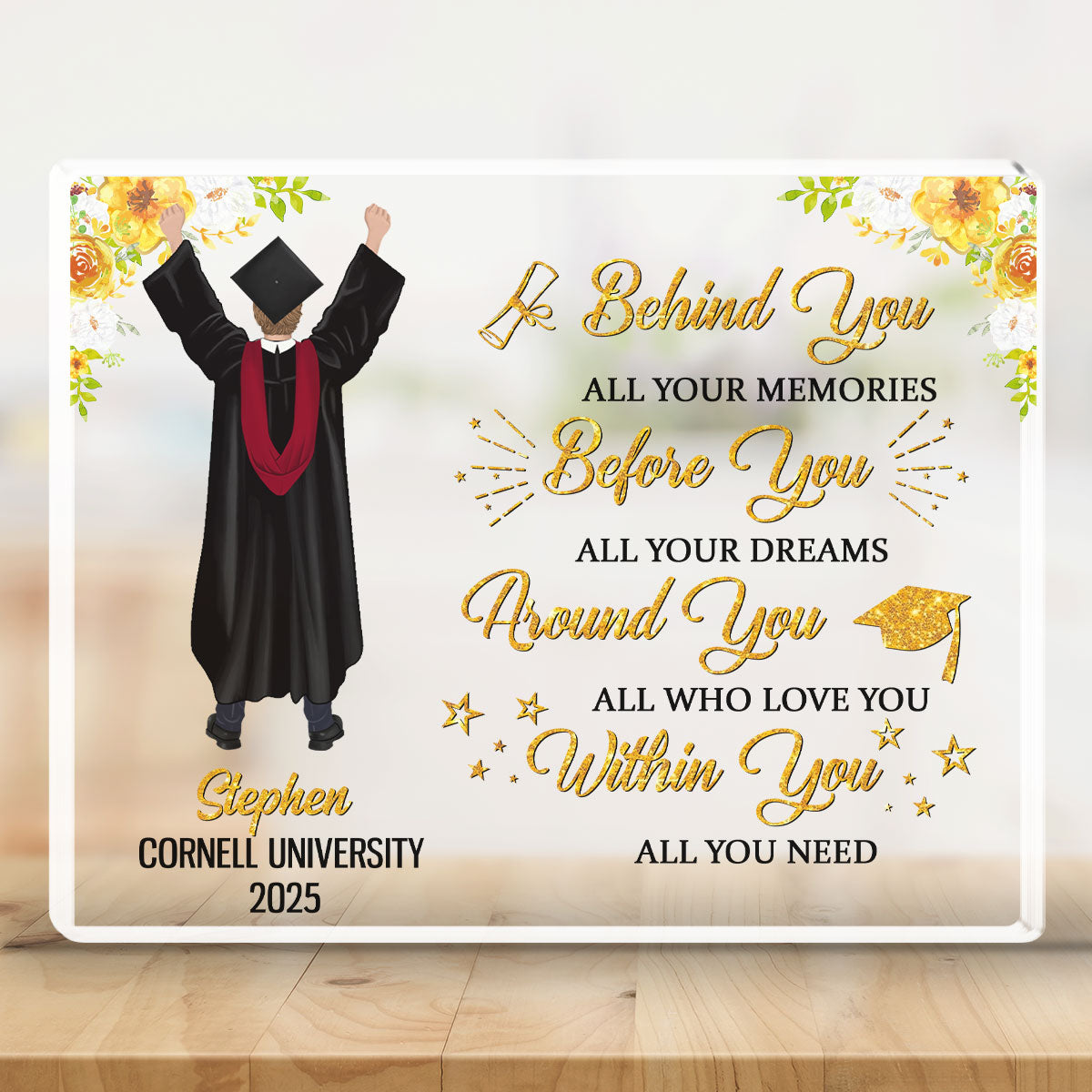 Custom Decor, Christmas Birthday Anniversary Gift Keepsake • Behind You All Your Memories Before You All Your Dreams - Personalized Acrylic Plaque
