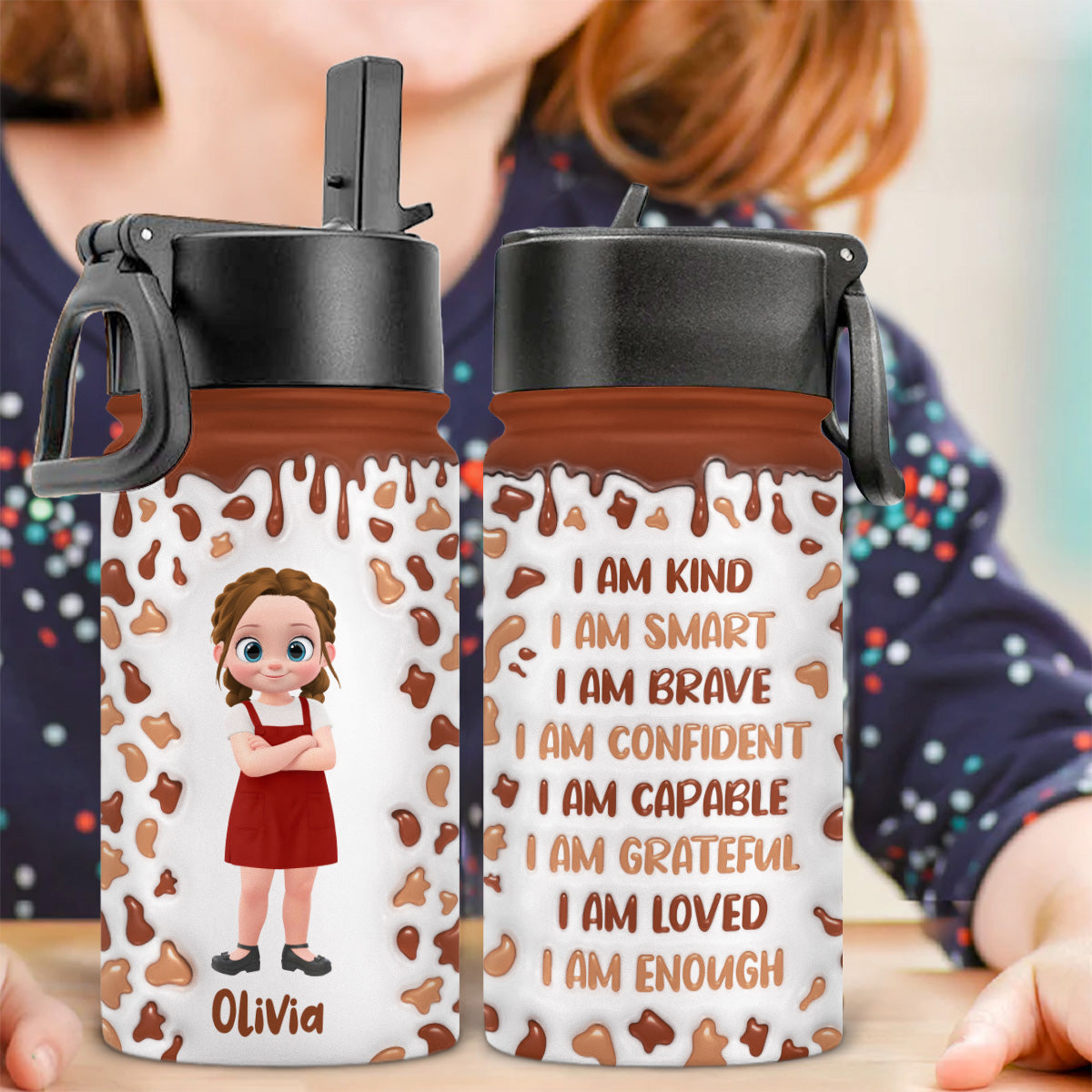 Sweet Baby Like Milk - Personalized 3D Inflated Effect Kids Water Bottle