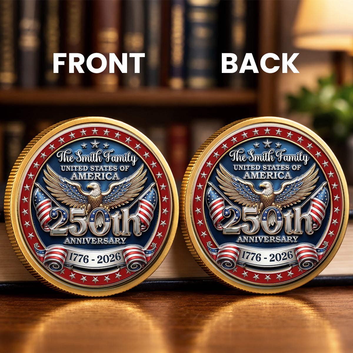 America 250 Freedom Legacy - Personalized Commemorative Keepsake Coin