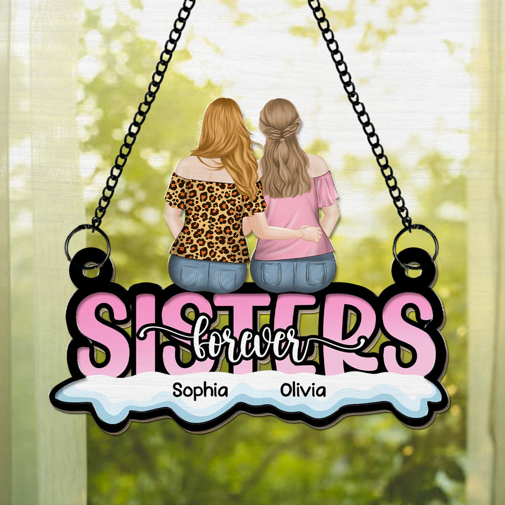 Custom Best Friend Hanging Decor, Friendship Birthday Gifts • Besties Forever - Personalized Suncatcher