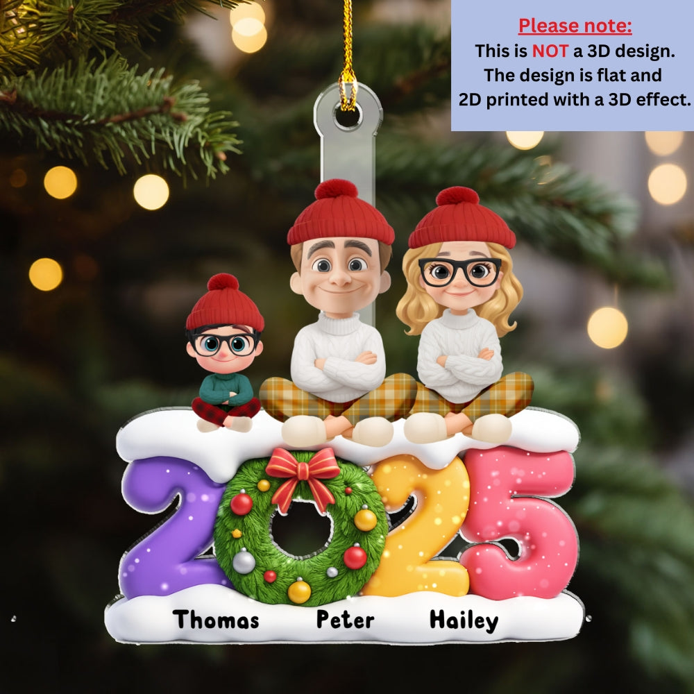 Custom Family Ornament, Christmas Gift for Family Members •  Our Christmas Our Love Family - Personalized Acrylic Ornament