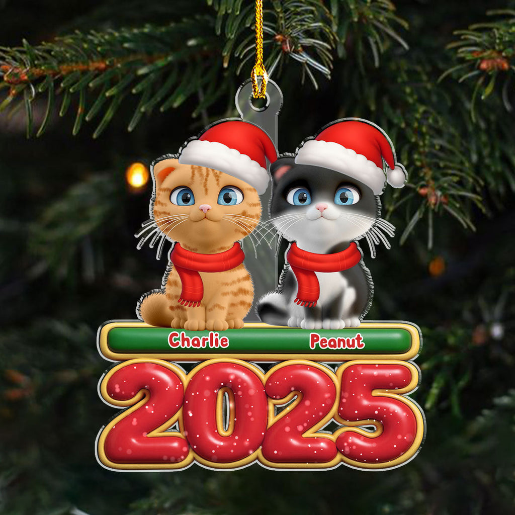 Custom Keepsake Christmas Ornament •  My Cat Is Here - Personalized Acrylic Ornament