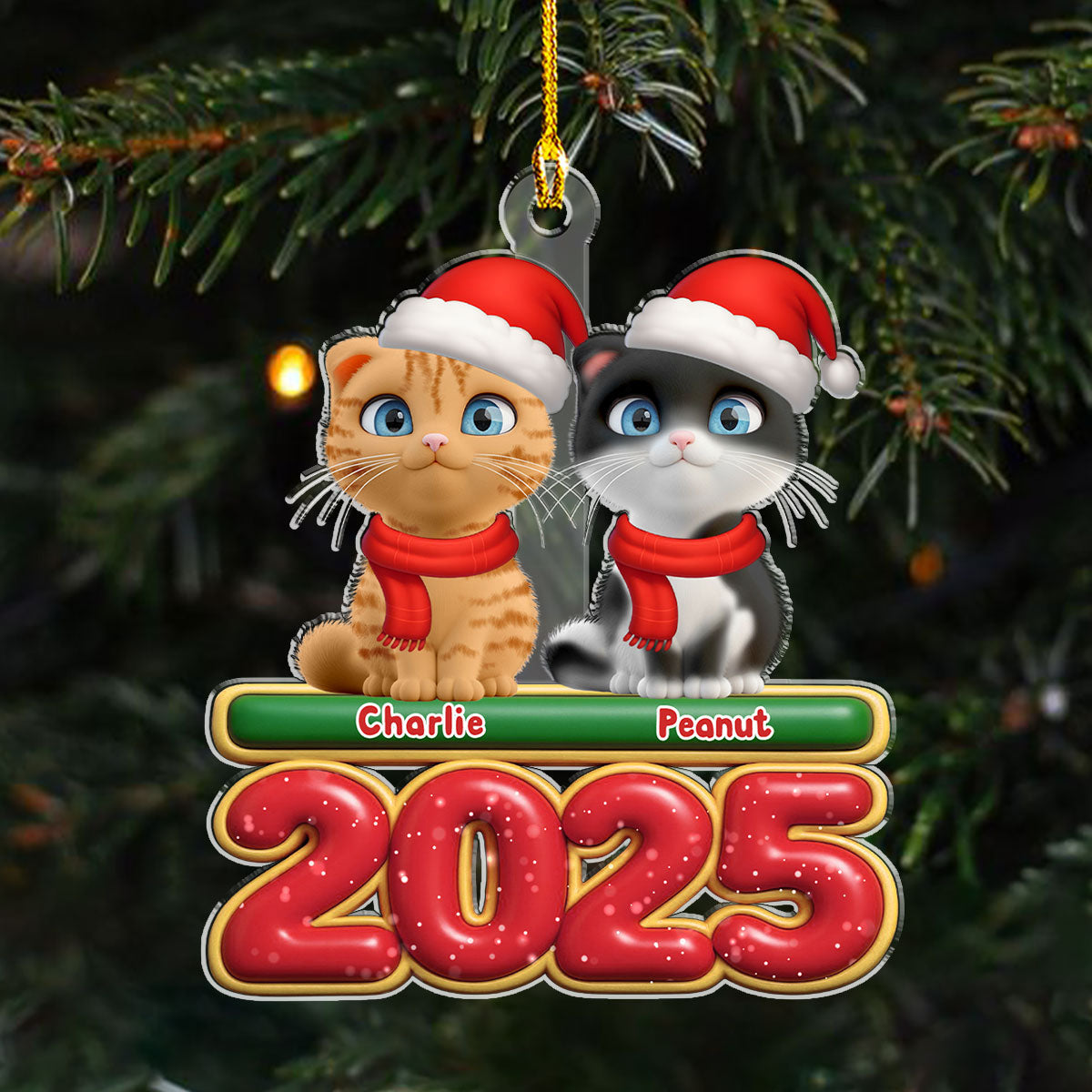 Custom Keepsake Christmas Ornament •  My Cat Is Here - Personalized Acrylic Ornament