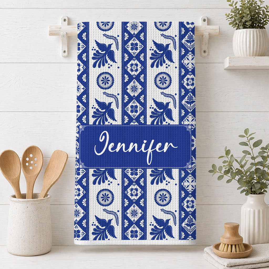 Custom Best Friend Kitchen Towel With Names, Birthday Christmas Gift For Friend Bestie • Love Cooking - Personalized Kitchen Towel