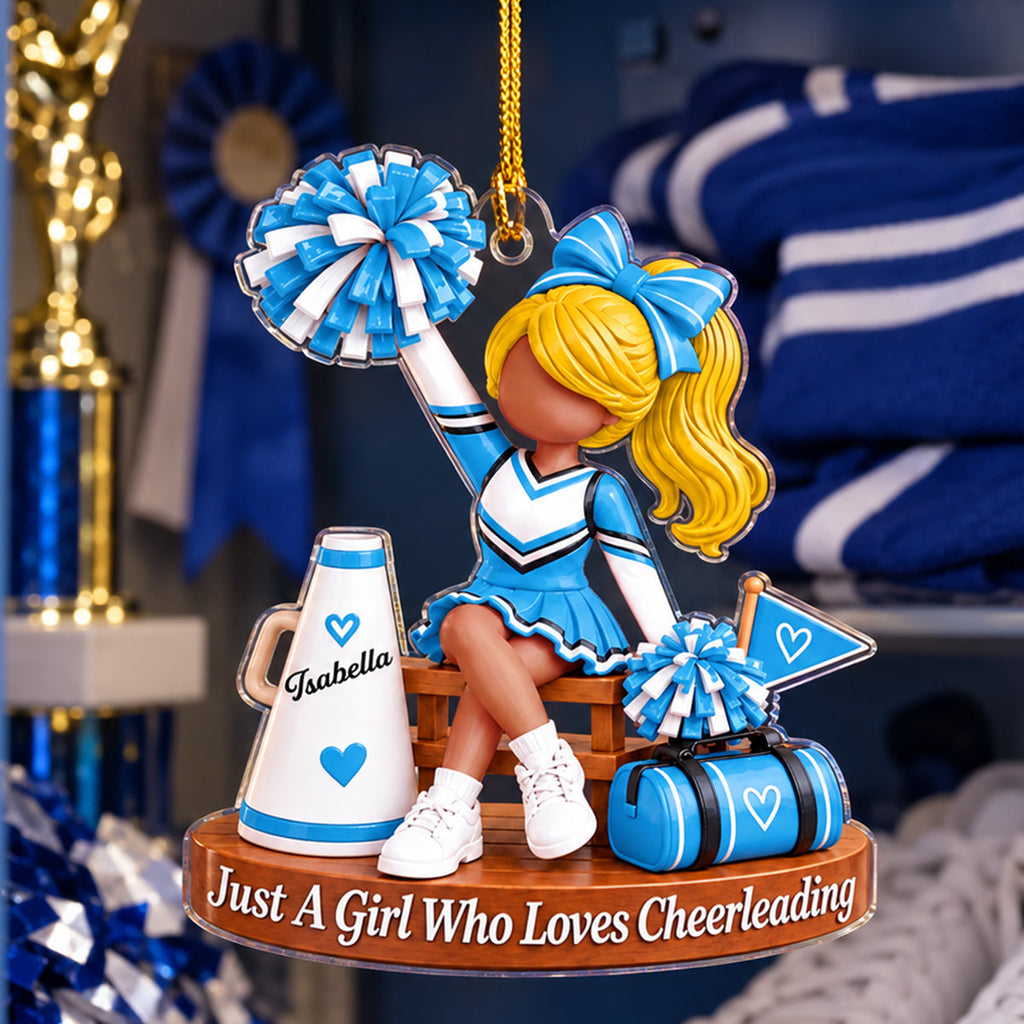 Born To Cheer With Heart - Personalized Acrylic Ornament