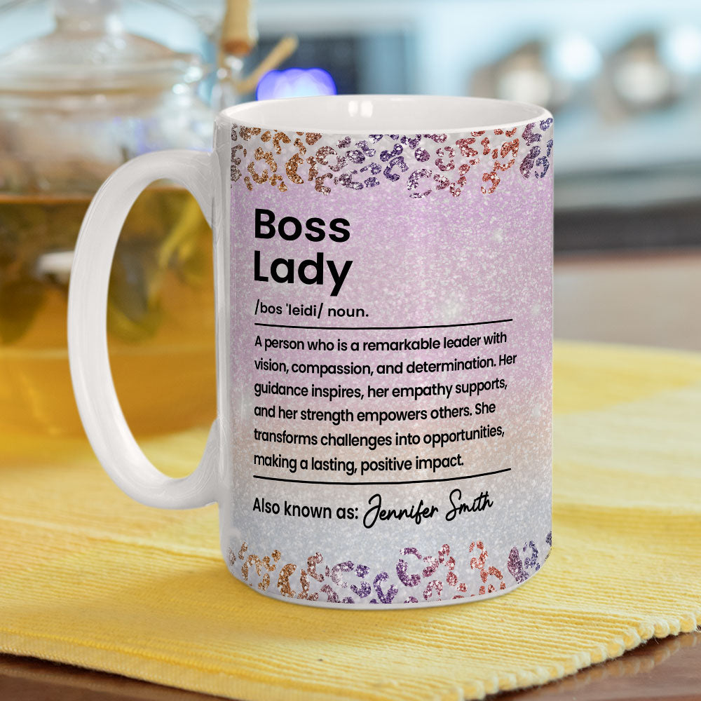 Custom Coworker, Christmas & Birthday Team Appreciation Gift • Boss Lady 2 - Personalized Coffee Mug