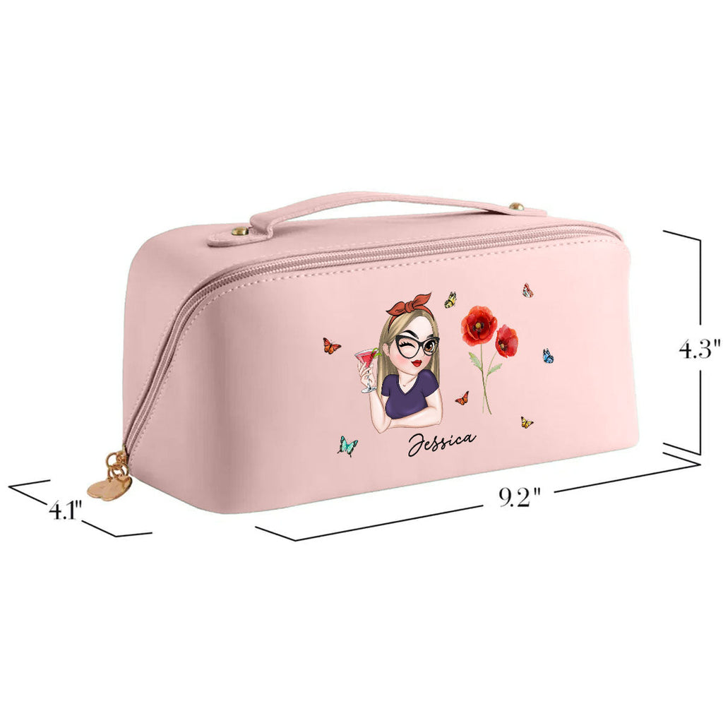 Beautiful Bestie - Personalized Leather Makeup Bag
