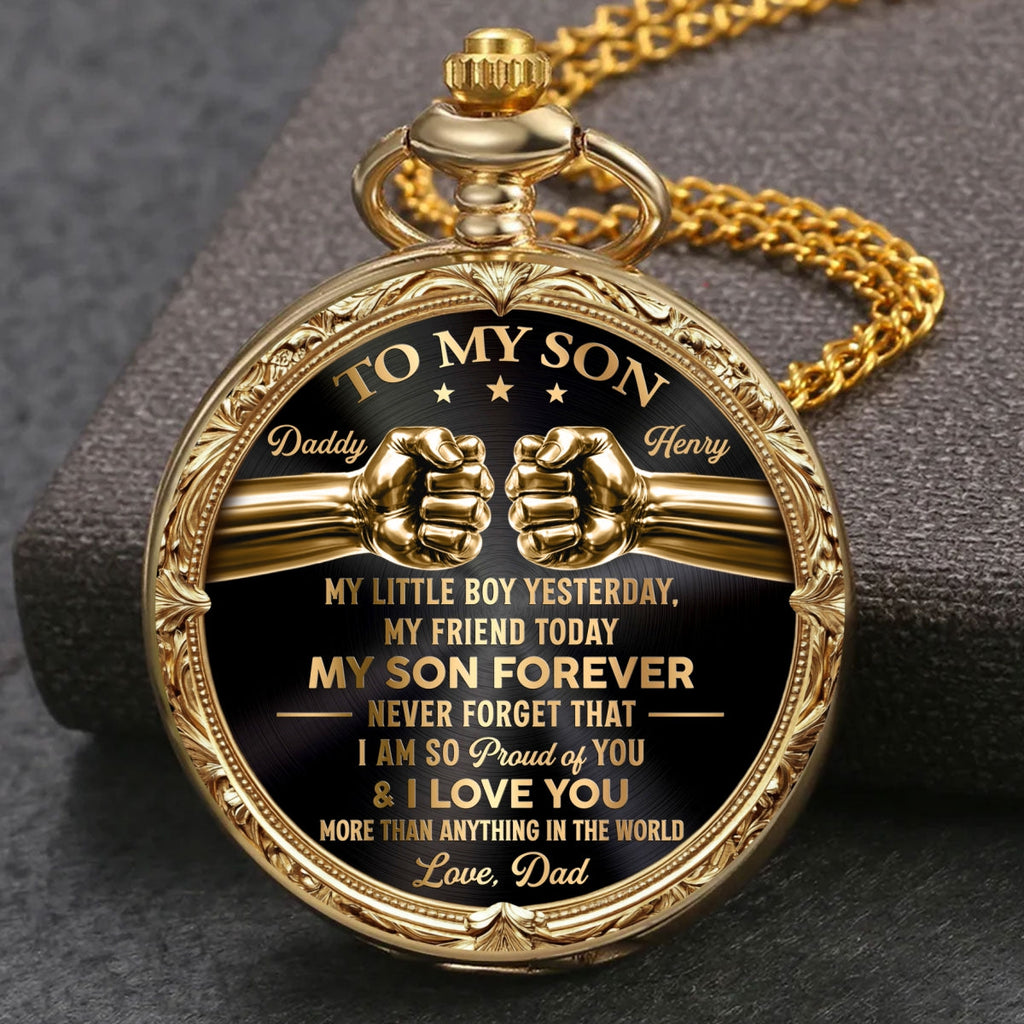 My Son Forever - Personalized Print Pocket Watch