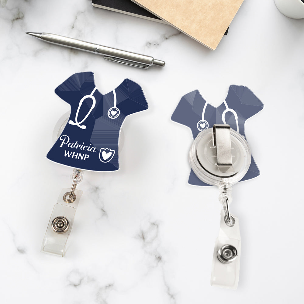Custom Nurse ID Holder, Christmas Birthday Gifts for Healthcare Workers • Love Nurse Life - Personalized Acrylic Badge Reel