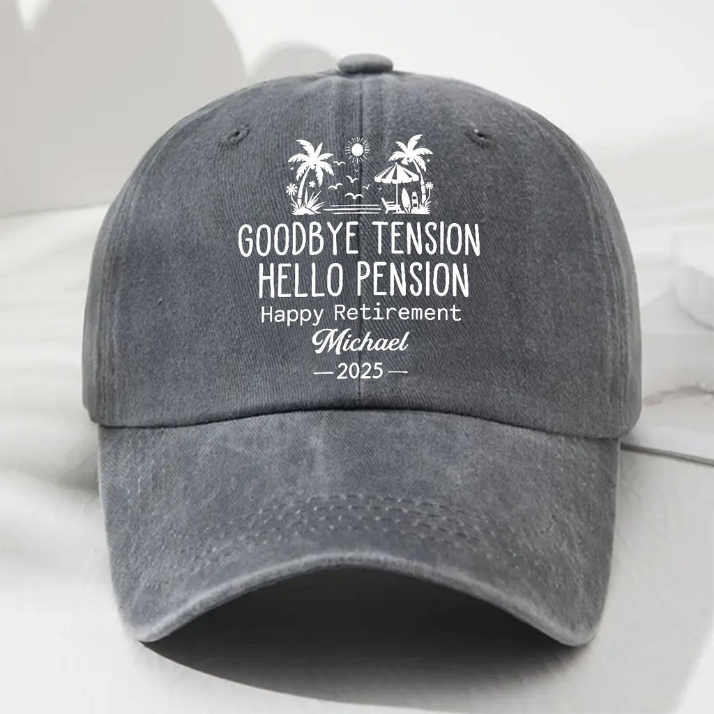 No Alarm Clocks Anymore - Personalized Vintage Washed Denim Cap