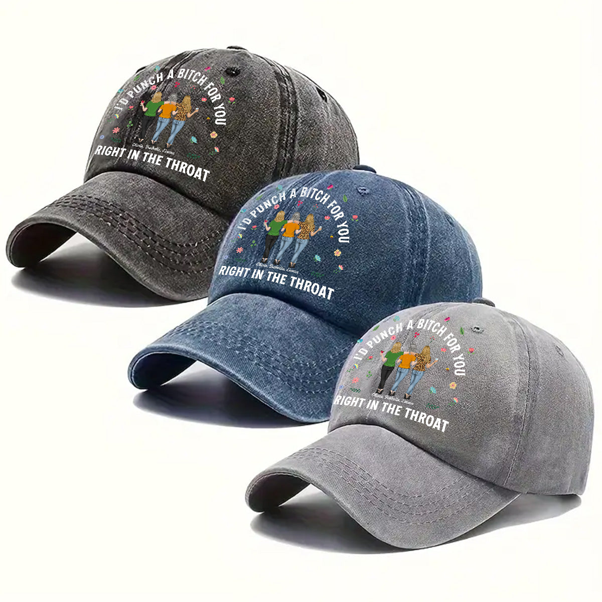 Custom Christmas Headwear Birthday Gifts for Cat Parents • Do It For You - Personalized Vintage Washed Denim Cap