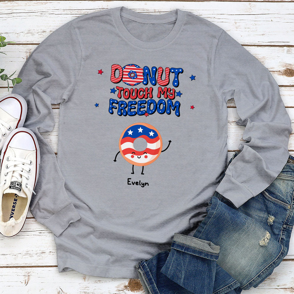 Custom Christmas & Birthday Gift for Grandma • Donut Touch My Freedom - Personalized Shirt