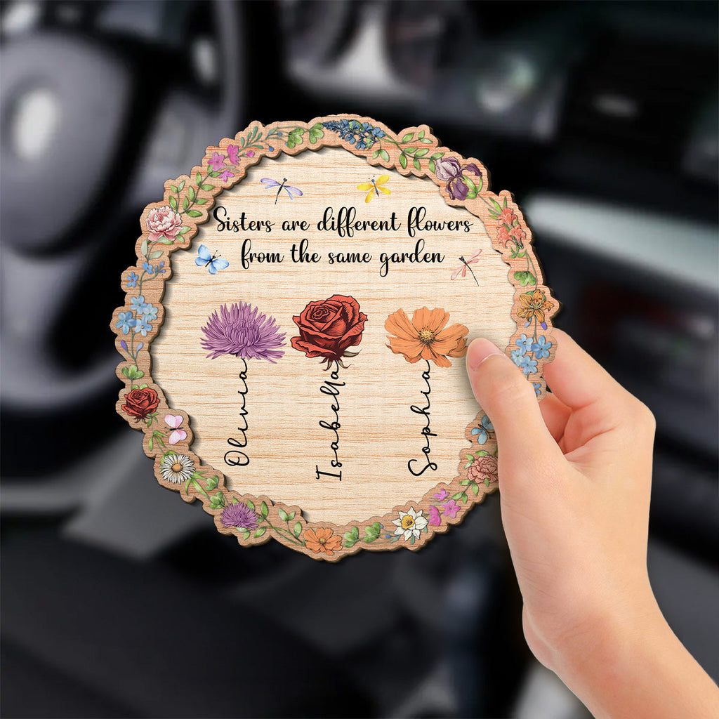 Sisters Are Different Flowers From The Same Garden - Personalized Car Visor Clip